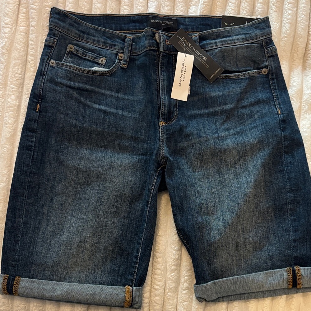 Banana Republic Indigo Denim Shorts NWT
